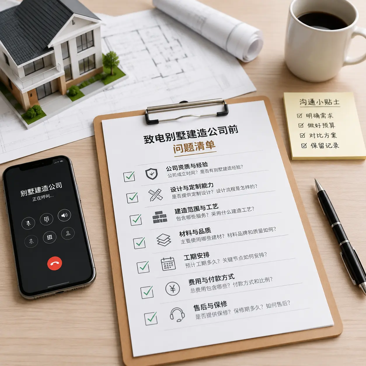 在仁怀拨打别墅建造公司电话前的准备工作